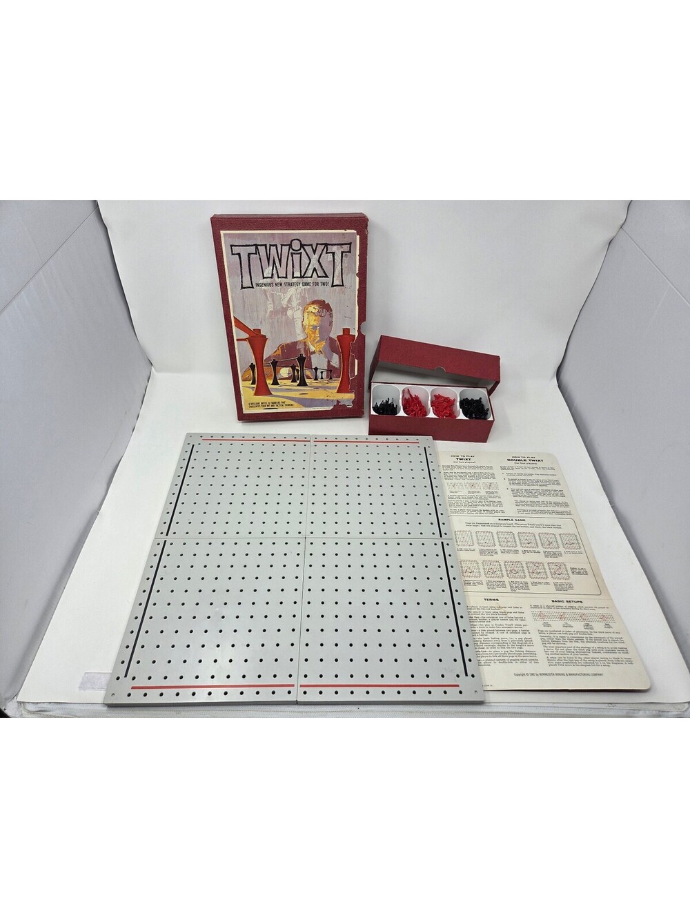 Vintage 1962 TWIXT Strategy 3M Bookshelf Board Game Complete